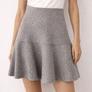 ZARA Knit Gray Flared A-Line Mini Skirt | Size S